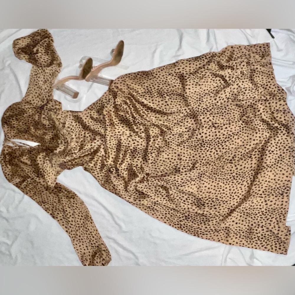 Golden leopard print maxi dress